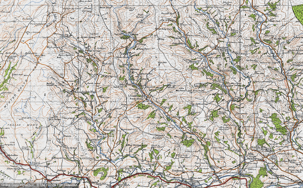 Old Map of Llanfihangel Nant Bran, 1947 in 1947