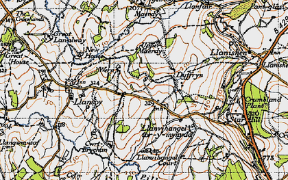 Old map of Llanfihangel Tor y Mynydd in 1946