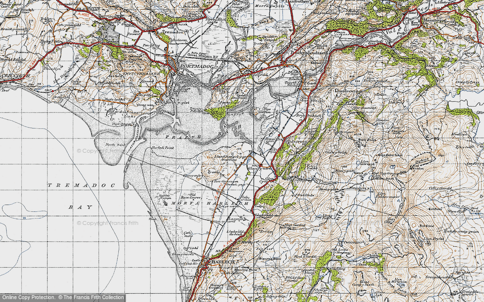 Old Map of Historic Map covering Afon y Glyn in 1947