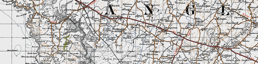 Old map of Llanfihangel yn Nhowyn in 1947