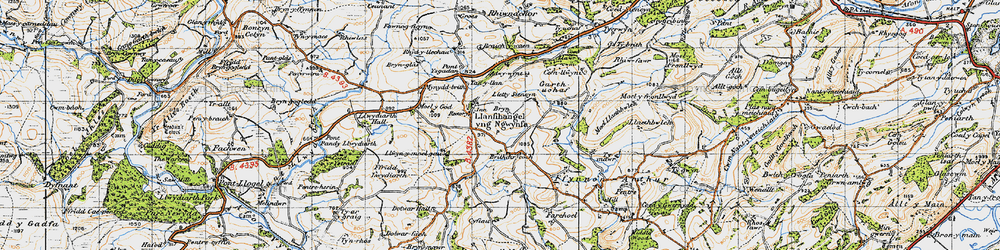 Old map of Adwywynt in 1947