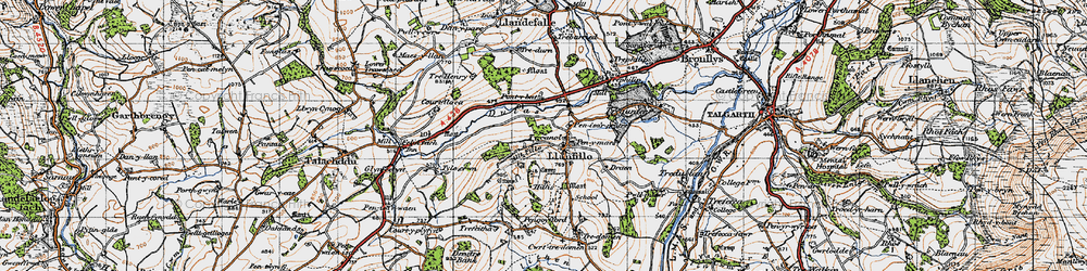 Old map of Llanfilo in 1947