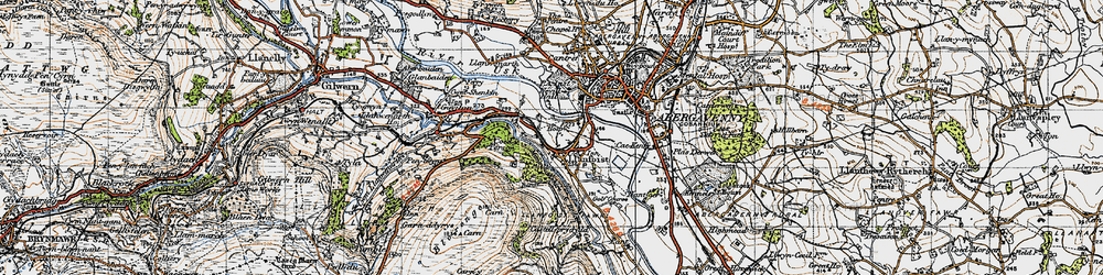Old map of Llanfoist in 1947