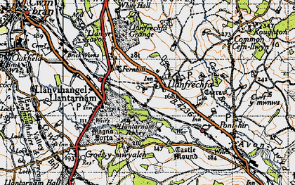 Old map of Llanfrechfa in 1946