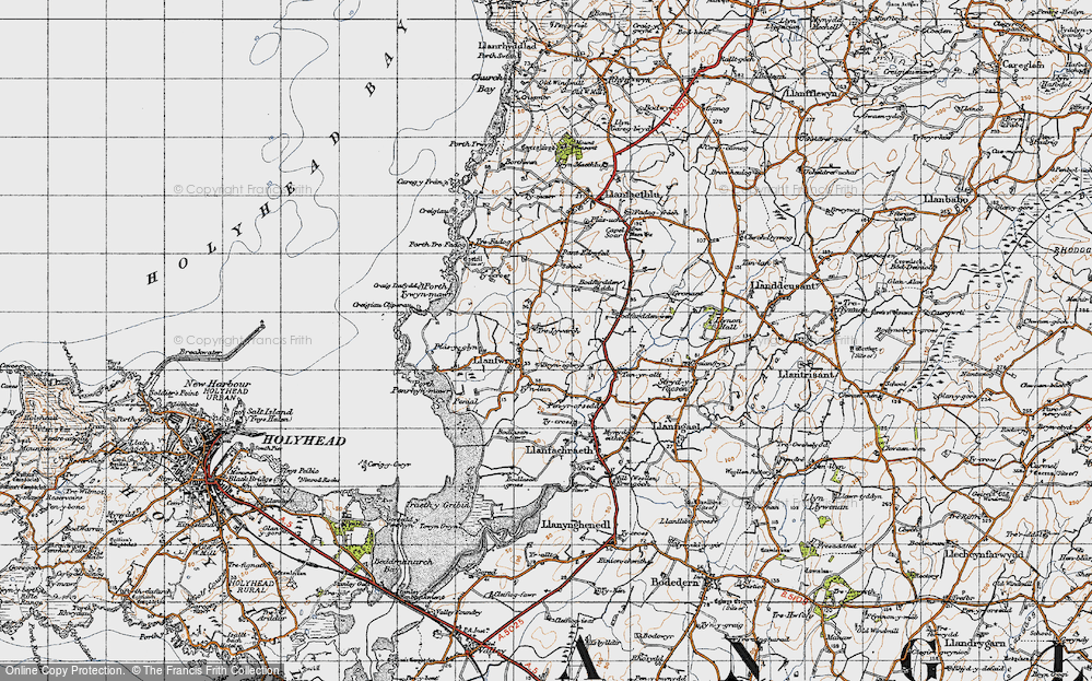 Old Map of Historic Map covering Bryneglwys in 1947