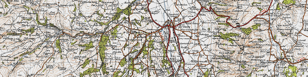 Old map of Llanfwrog in 1947