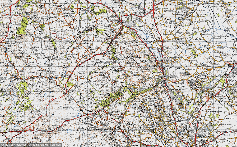 Old Map of Llanfynydd, 1947 in 1947