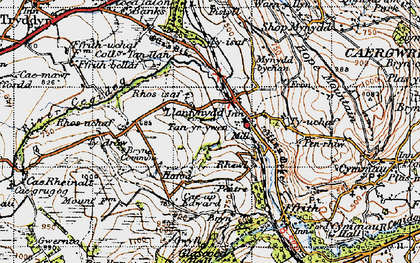 Old map of Llanfynydd in 1947