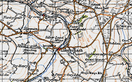 Old map of Afon Asen in 1946