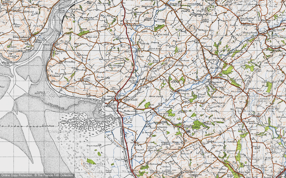 Old Map of Llangadog, 1946 in 1946