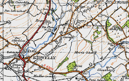 Old map of Llangadog in 1946