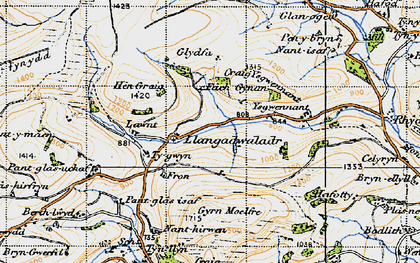 Old map of Ysgwennant in 1947