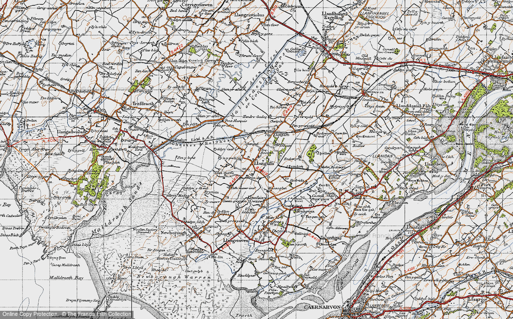 Old Map of Llangaffo, 1947 in 1947