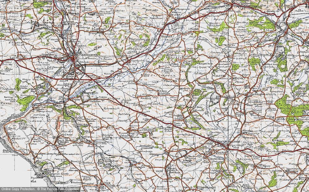 Old Map of Llangan, 1947 in 1947
