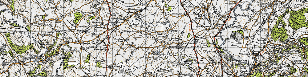 Old map of Llangarron in 1947
