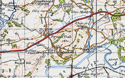 Old map of Aberglasney in 1947