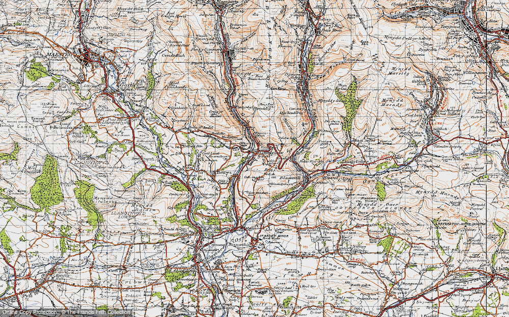 Old Map of Llangeinor, 1947 in 1947