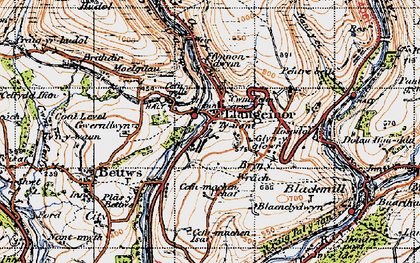 Old map of Llangeinor in 1947
