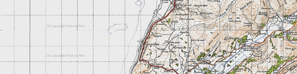 Old map of Llangelynnin in 1947
