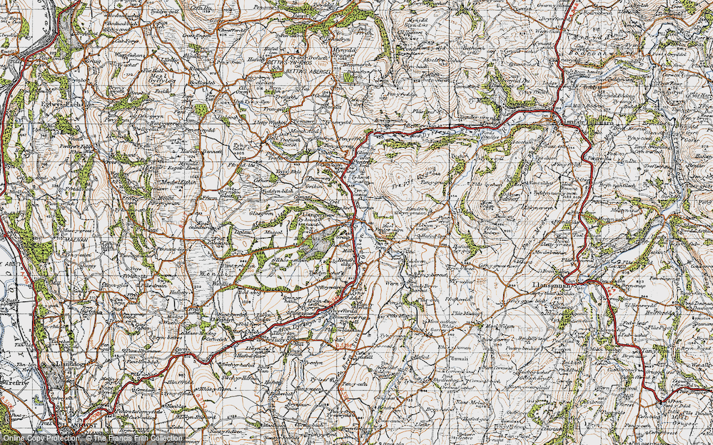 Old Map of Historic Map covering Bryn-Ynyr in 1947