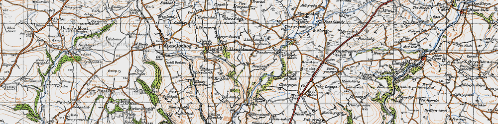 Old map of Llangolman in 1946
