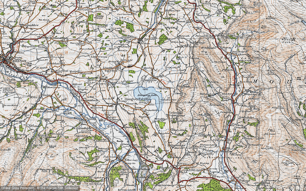 Old Map of Llangorse Lake, 1947 in 1947
