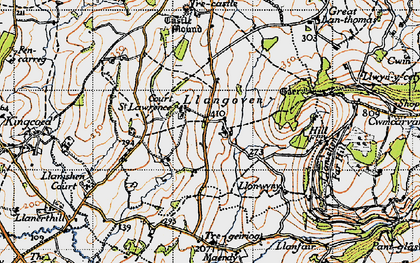 Old map of Llangovan in 1946
