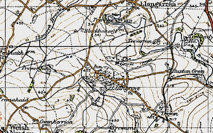 Old map of Llangrove in 1947