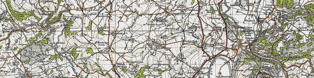 Old map of Llangrove in 1947