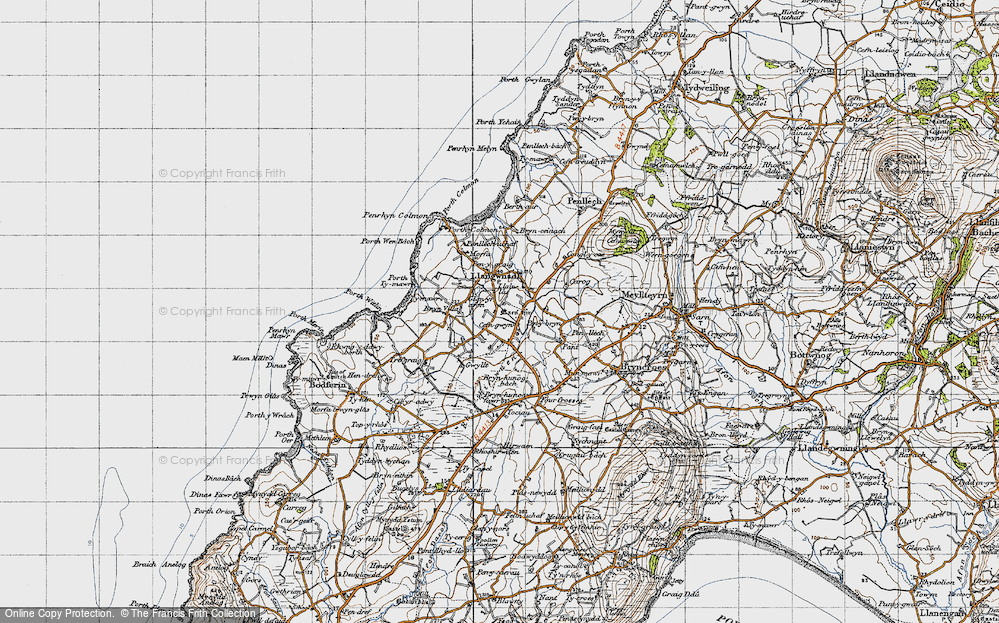 Old Map of Llangwnnadl, 1947 in 1947
