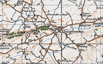 Old map of Tynwern in 1947
