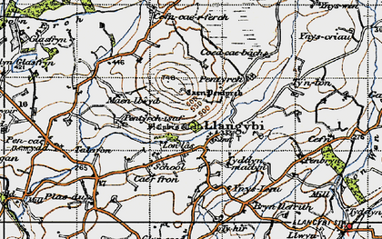 Old map of Brynllefrith in 1947