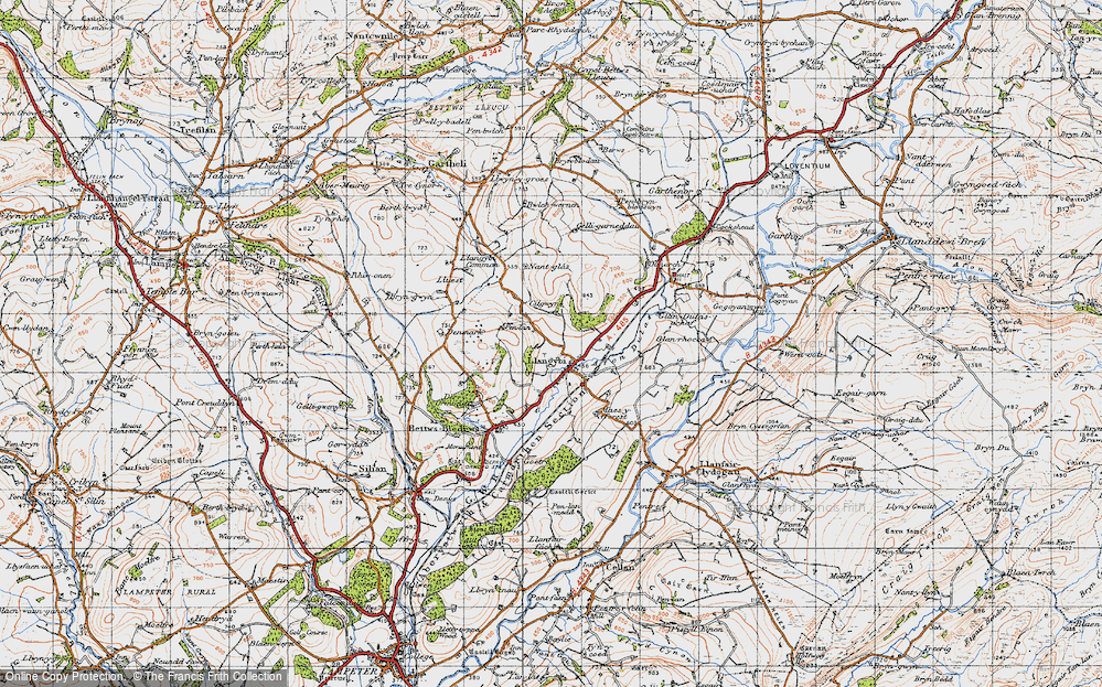 Old Map of Llangybi, 1947 in 1947