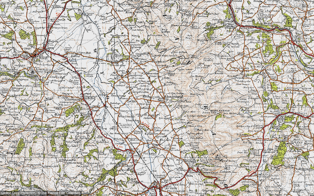 Old Map of Llangynhafal, 1947 in 1947