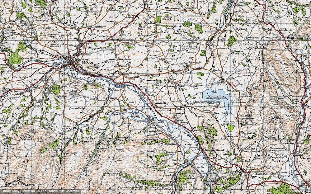 Old Map of Llanhamlach, 1947 in 1947