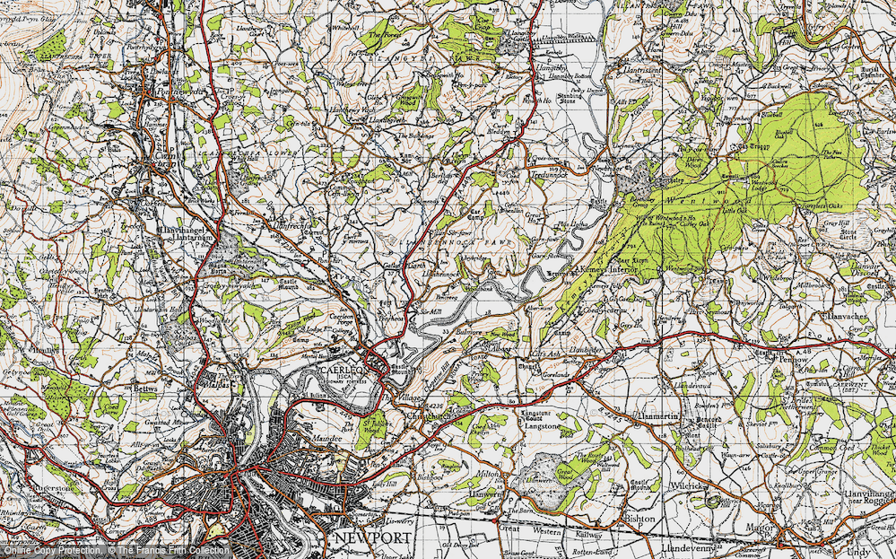 Old Map of Historic Map covering Bulmore in 1946
