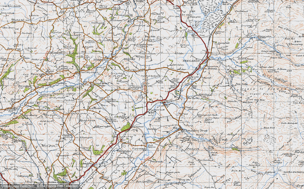 Old Map of Historic Map covering Bremia (Roman Fort) in 1947