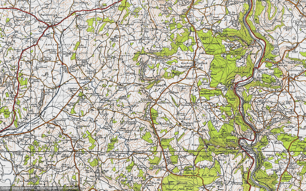 Old Map of Historic Map covering Woolpitch Wood in 1946