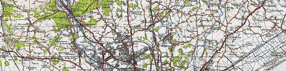 Old map of Llanishen in 1947