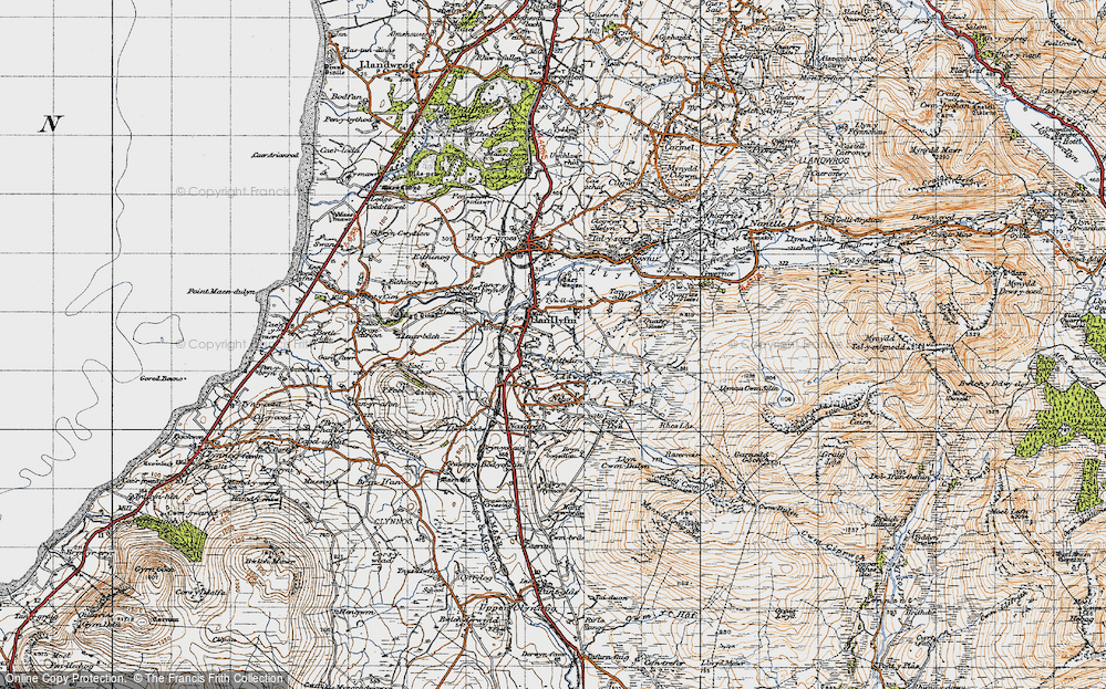 Old Map of Llanllyfni, 1947 in 1947