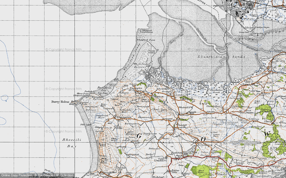 Old Map of Historic Map covering Berges Island in 1946