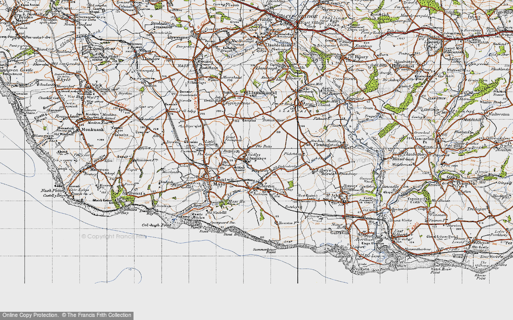 Old Map of Llanmaes, 1947 in 1947