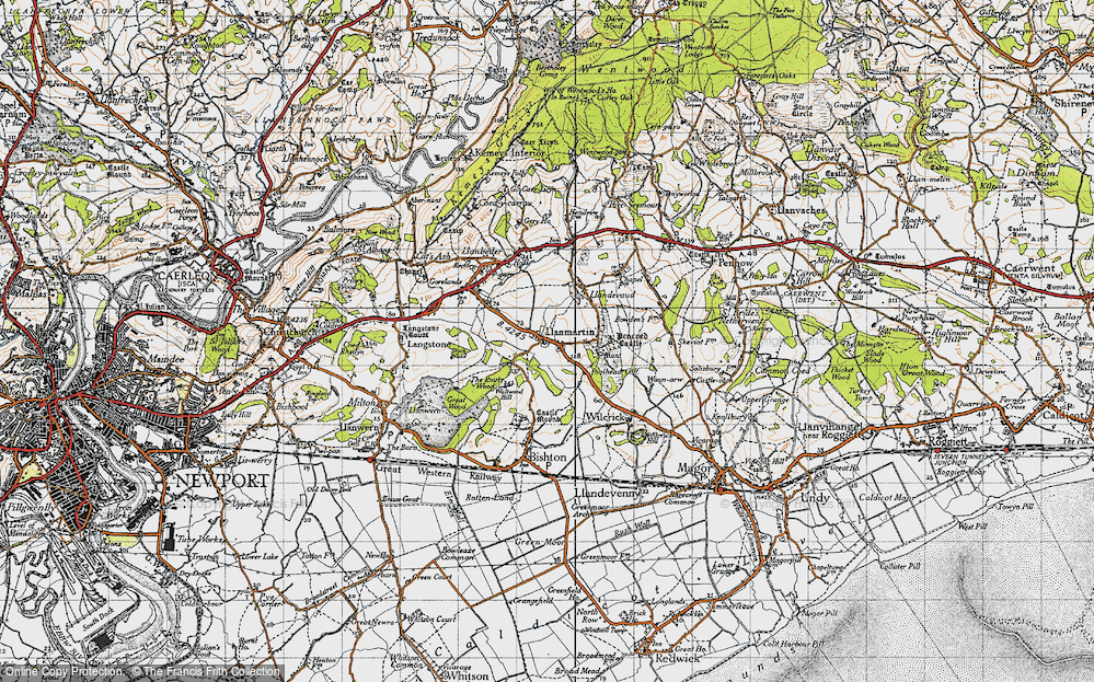 Old Map of Llanmartin, 1946 in 1946