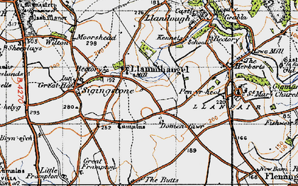 Old map of Llanmihangel in 1947