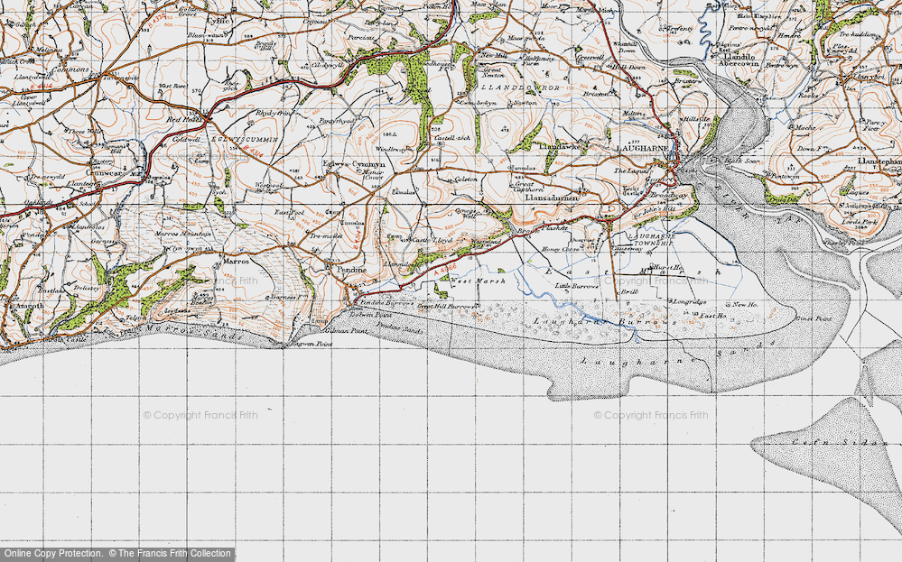 Old Map of Llanmiloe, 1946 in 1946