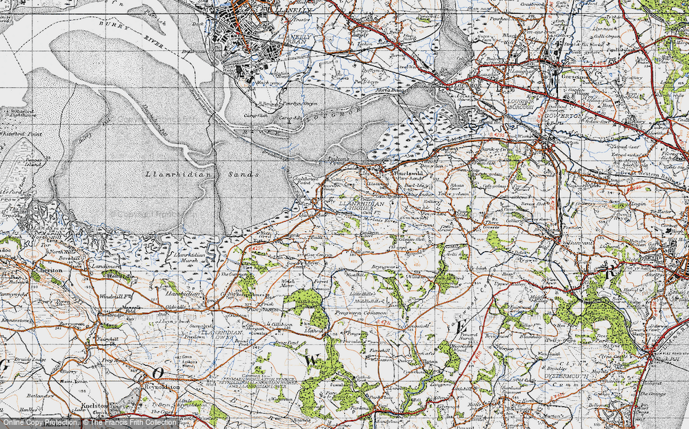 Old Map of Historic Map covering Cil-onen in 1947