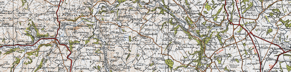 Old map of Llannefydd in 1947