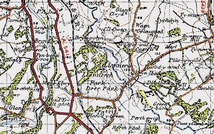 Old map of Llannerch Hall in 1947