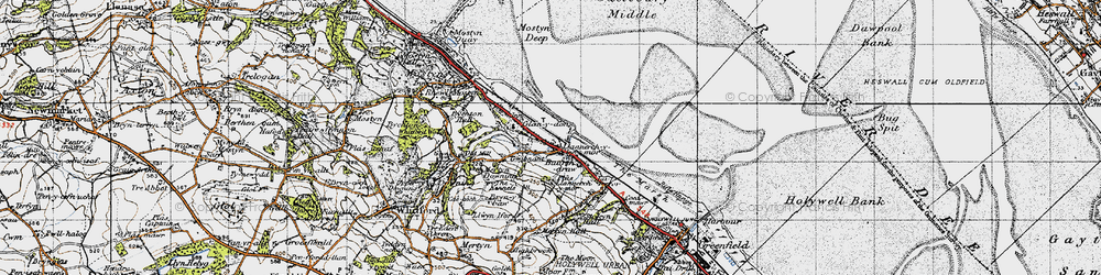 Old map of Llannerch-y-môr in 1947