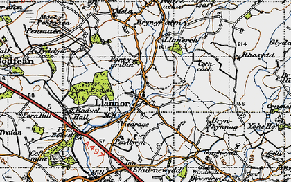 Old map of Llannor in 1947